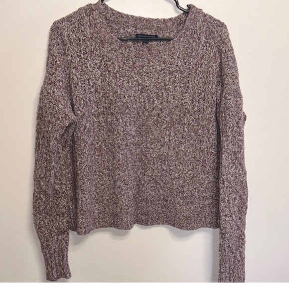 American Eagle Outfitters Sweaters - American Eagle Outfitters Cable‎ Knit Fisherman Sweater Academia Mauve Women's M